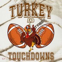 Turkey And Touchdowns Thanksgiving Football Kati Licensed 12" Camo Cuffed Beanie thumb 2