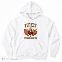 Turkey And Touchdowns Thanksgiving Football Hoodie thumb 0
