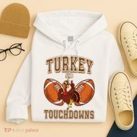 Turkey And Touchdowns Thanksgiving Football Hoodie thumb 4