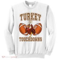 Turkey And Touchdowns Thanksgiving Football Sweatshirt thumb 0