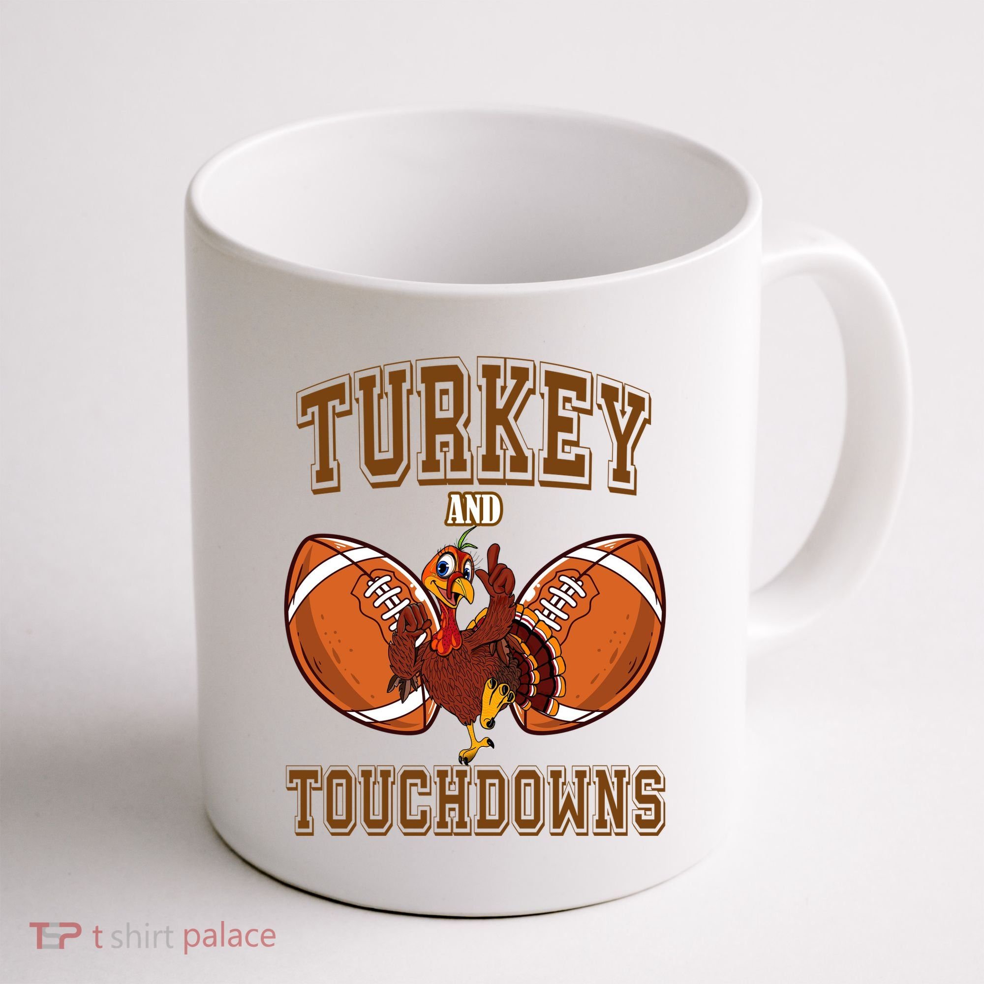 Turkey And Touchdowns Thanksgiving Football Coffee Mug