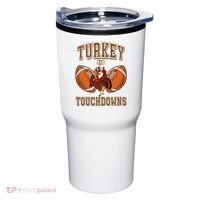 Turkey And Touchdowns Thanksgiving Football Tumbler thumb 0