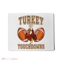 Turkey And Touchdowns Thanksgiving Football Mousepad thumb 0