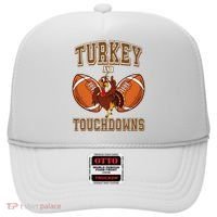Turkey And Touchdowns Thanksgiving Football Hat thumb 0