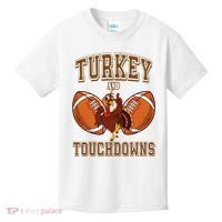 Turkey And Touchdowns Thanksgiving Football Kids T-Shirt thumb 0