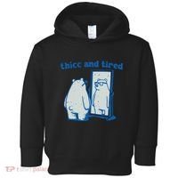 Thicc And Tired Bear Toddler Hoodie thumb 0