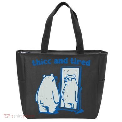 Thicc And Tired Bear Tote Bag