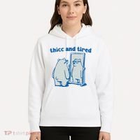 Thicc And Tired Bear Hoodie thumb 5