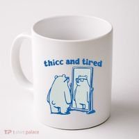 Thicc And Tired Bear Coffee Mug thumb 0