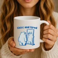 Thicc And Tired Bear Coffee Mug thumb 3