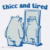 Thicc And Tired Bear Ornament thumb 1