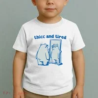 Thicc And Tired Bear Toddler T-Shirt thumb 2