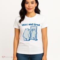 Thicc And Tired Bear Women's T-Shirt thumb 4