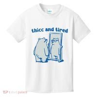 Thicc And Tired Bear Kids T-Shirt thumb 0