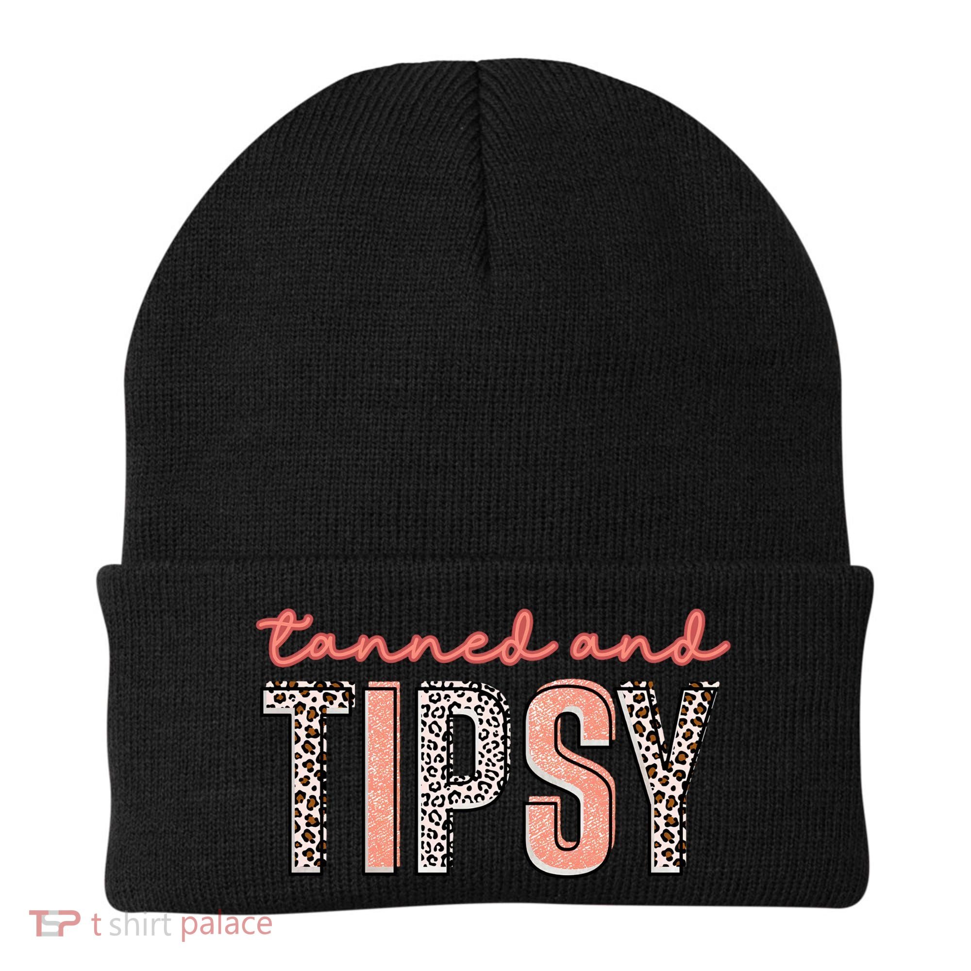 Tanned And Tipsy Summer Funny Beach Taned And Tipsy Summer Tip Beanie