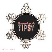 Tanned And Tipsy Summer Funny Beach Taned And Tipsy Summer Tip Ornament thumb 0