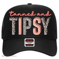 Tanned And Tipsy Summer Funny Beach Taned And Tipsy Summer Tip Hat thumb 0