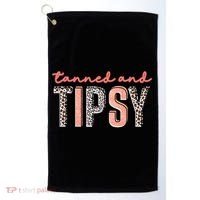Tanned And Tipsy Summer Funny Beach Taned And Tipsy Summer Tip Golf Towel thumb 0
