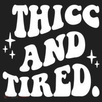 Thicc And Tired Funny Saying Groovy Beanie thumb 2