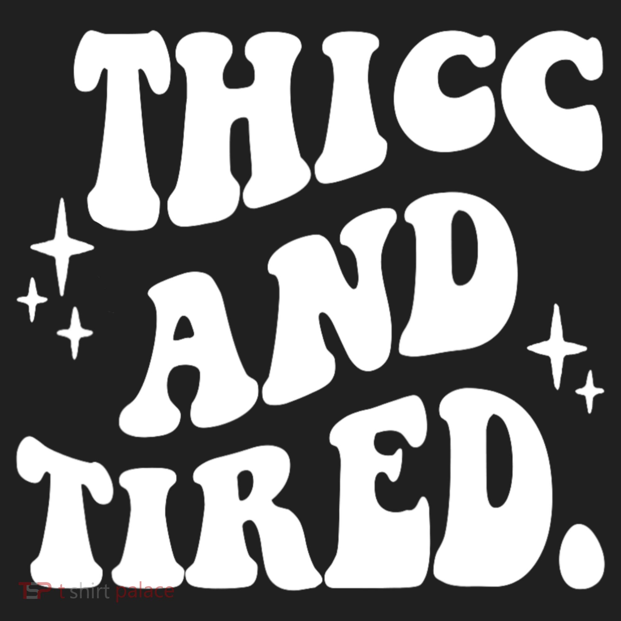 Thicc And Tired Funny Saying Groovy Beanie