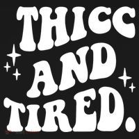 Thicc And Tired Funny Saying Groovy Ornament thumb 1