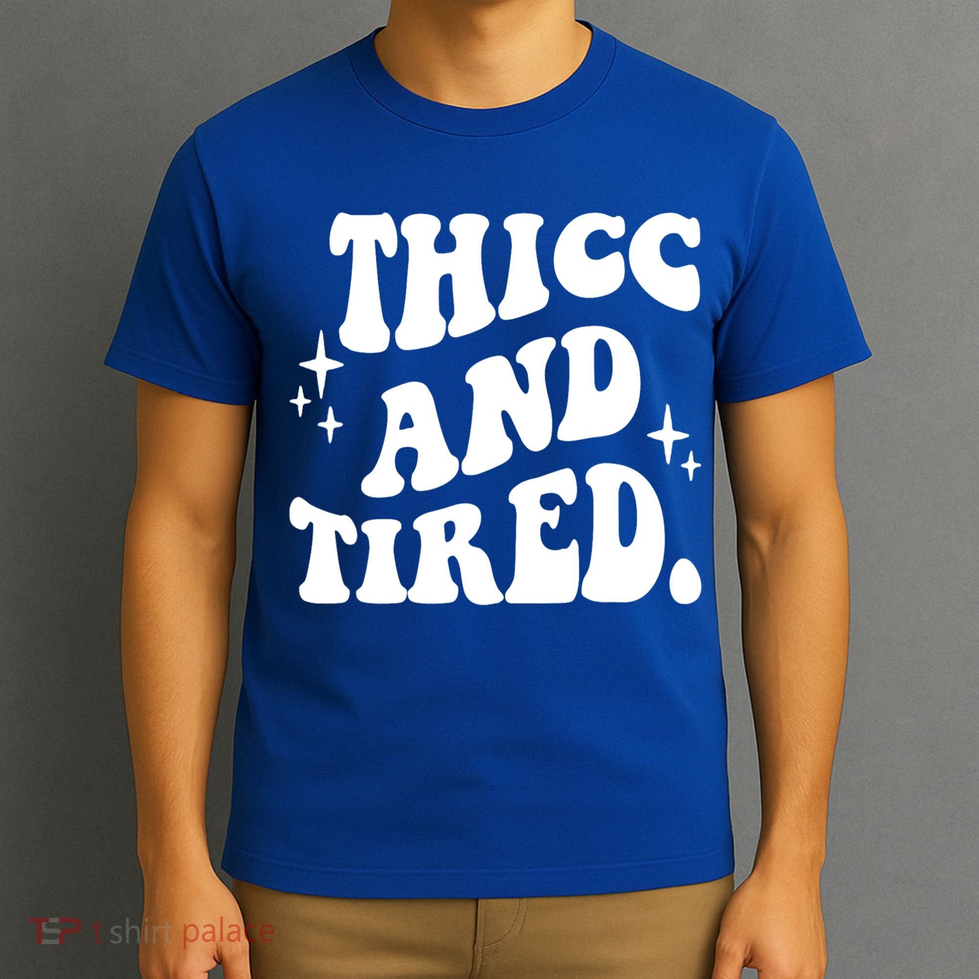 Thicc And Tired Funny Saying Groovy T-Shirt