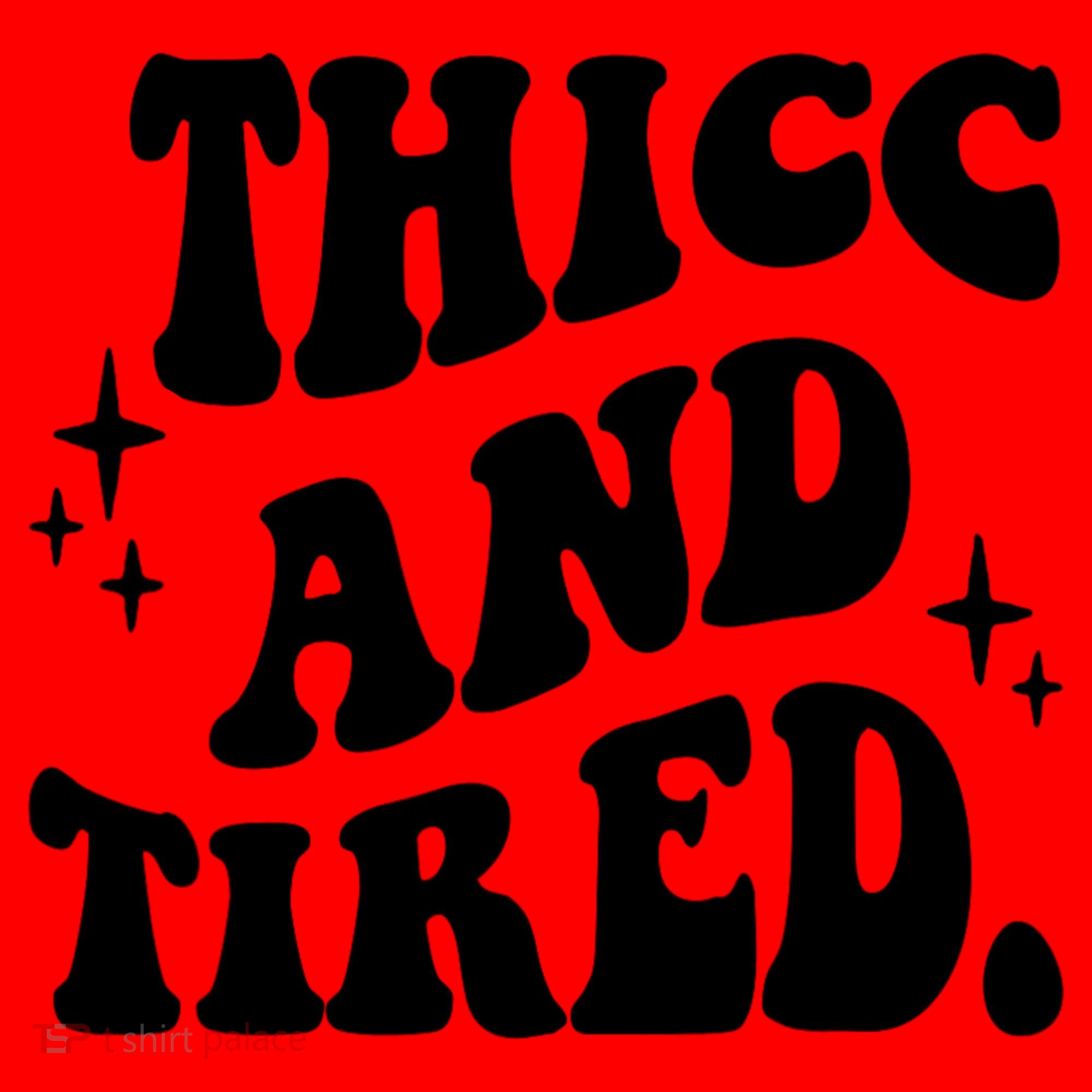 Thicc And Tired Funny Saying Groovy Santa Hat