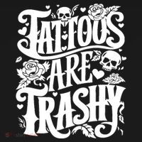 Tattoos Are Trashy Funny Sarcastic Anti Tattoo Coaster thumb 2
