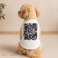 Tattoos Are Trashy Funny Sarcastic Anti Tattoo Doggie Tank thumb 2