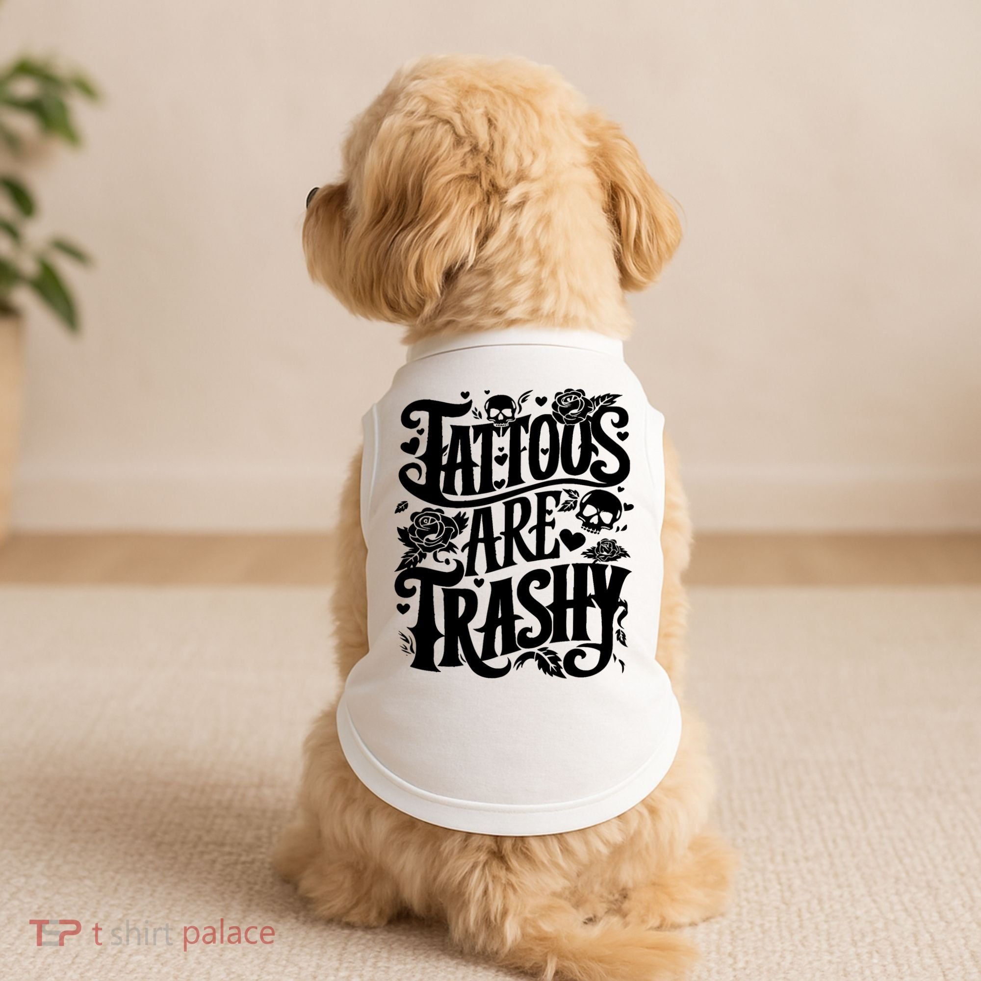 Tattoos Are Trashy Funny Sarcastic Anti Tattoo Doggie Tank