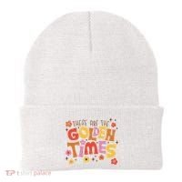 These Are The Golden Times Floral Quote Beanie thumb 0