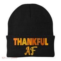 Thankful AF Turkey Trot Gift Funny Thanksgiving Beanie thumb 0