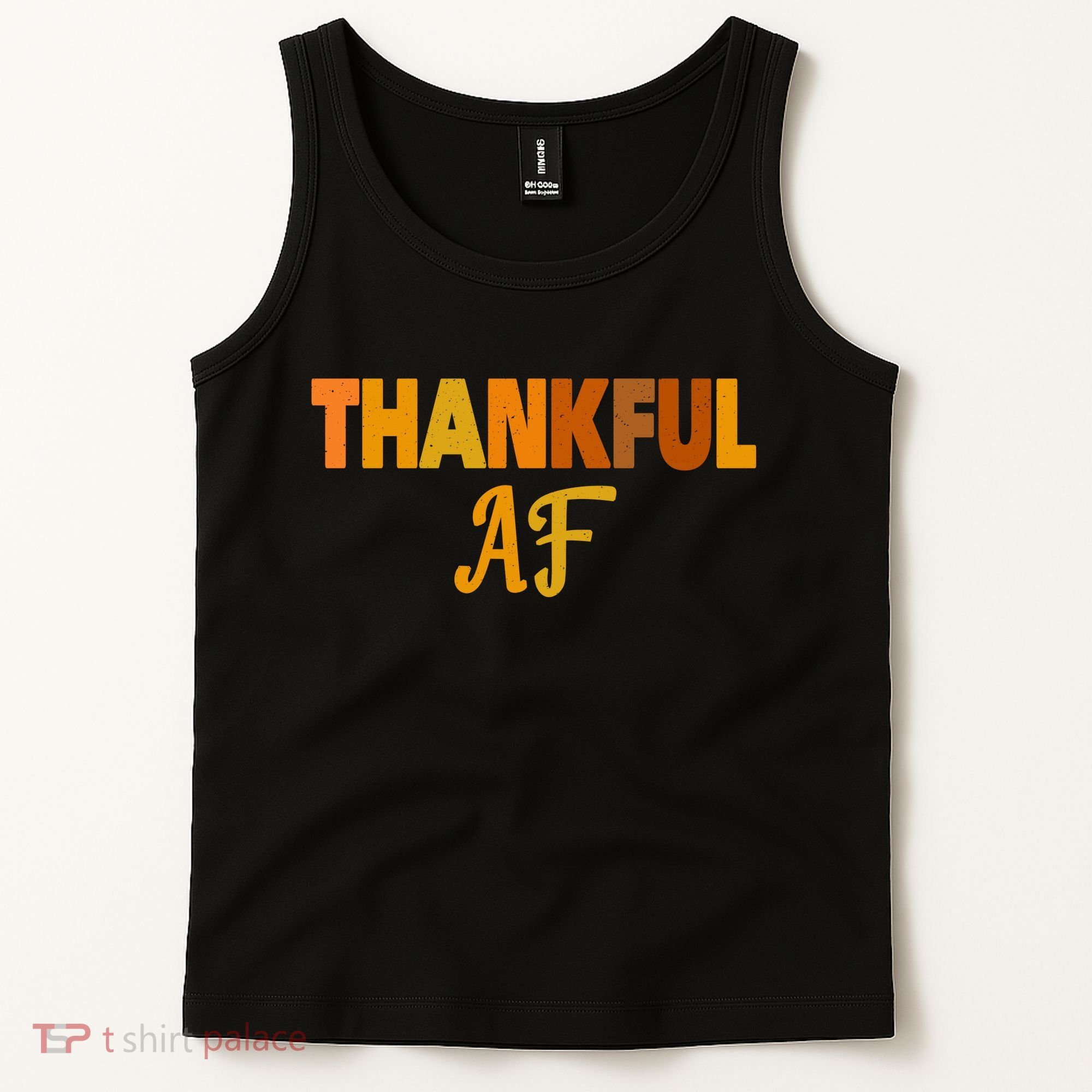 Thankful AF Turkey Trot Gift Funny Thanksgiving Tank Top
