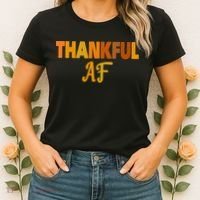 Thankful AF Turkey Trot Gift Funny Thanksgiving Women's T-Shirt thumb 2