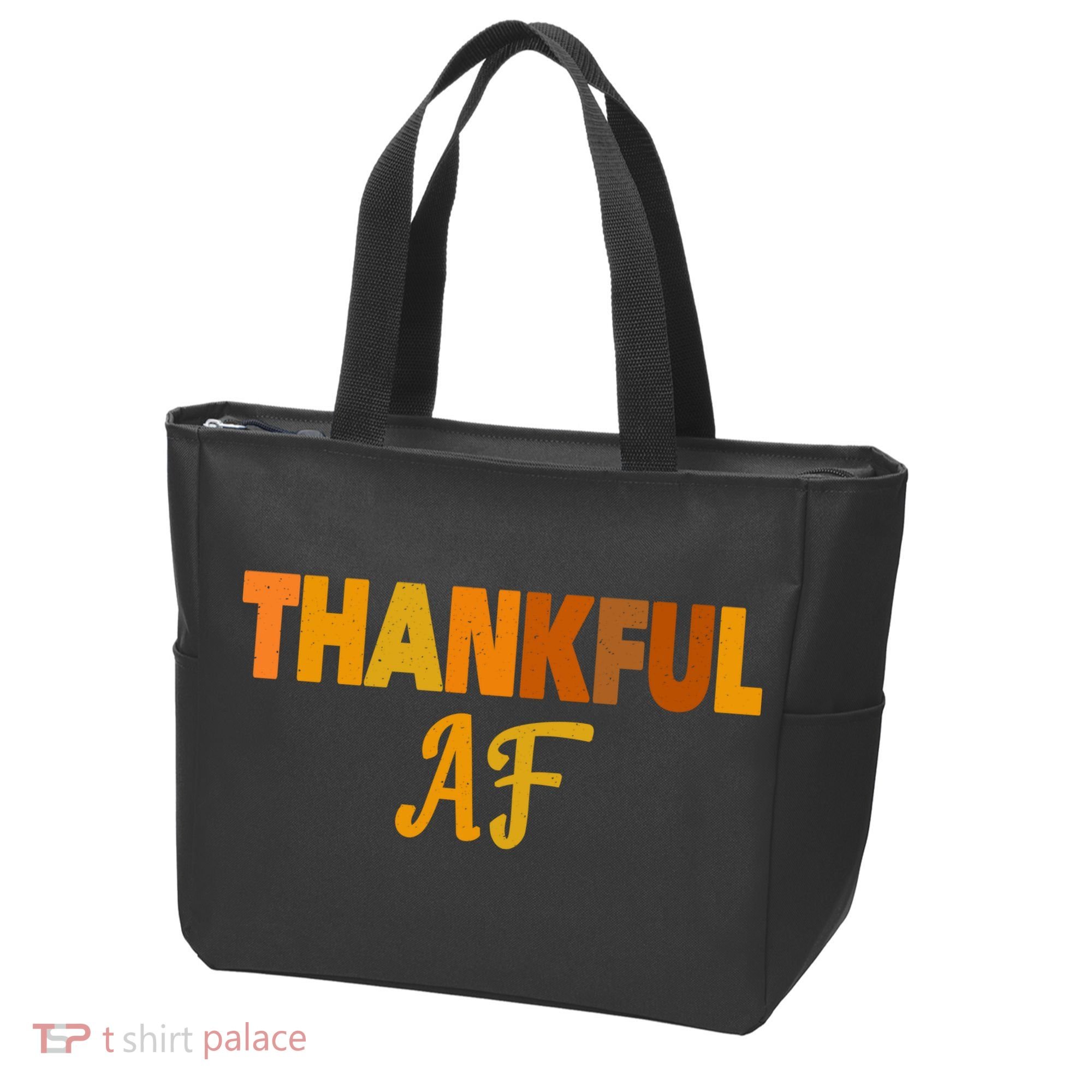 Thankful AF Turkey Trot Gift Funny Thanksgiving Tote Bag