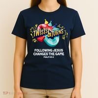 Twists And Turns VBS Follow Jesus Change The Games T-Shirt thumb 4