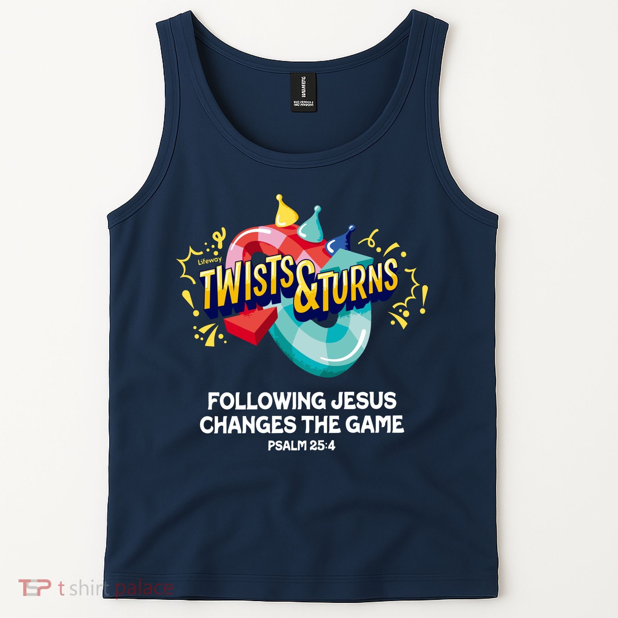 Twists And Turns VBS Follow Jesus Change The Games Tank Top