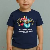 Twists And Turns VBS Follow Jesus Change The Games Toddler T-Shirt thumb 2