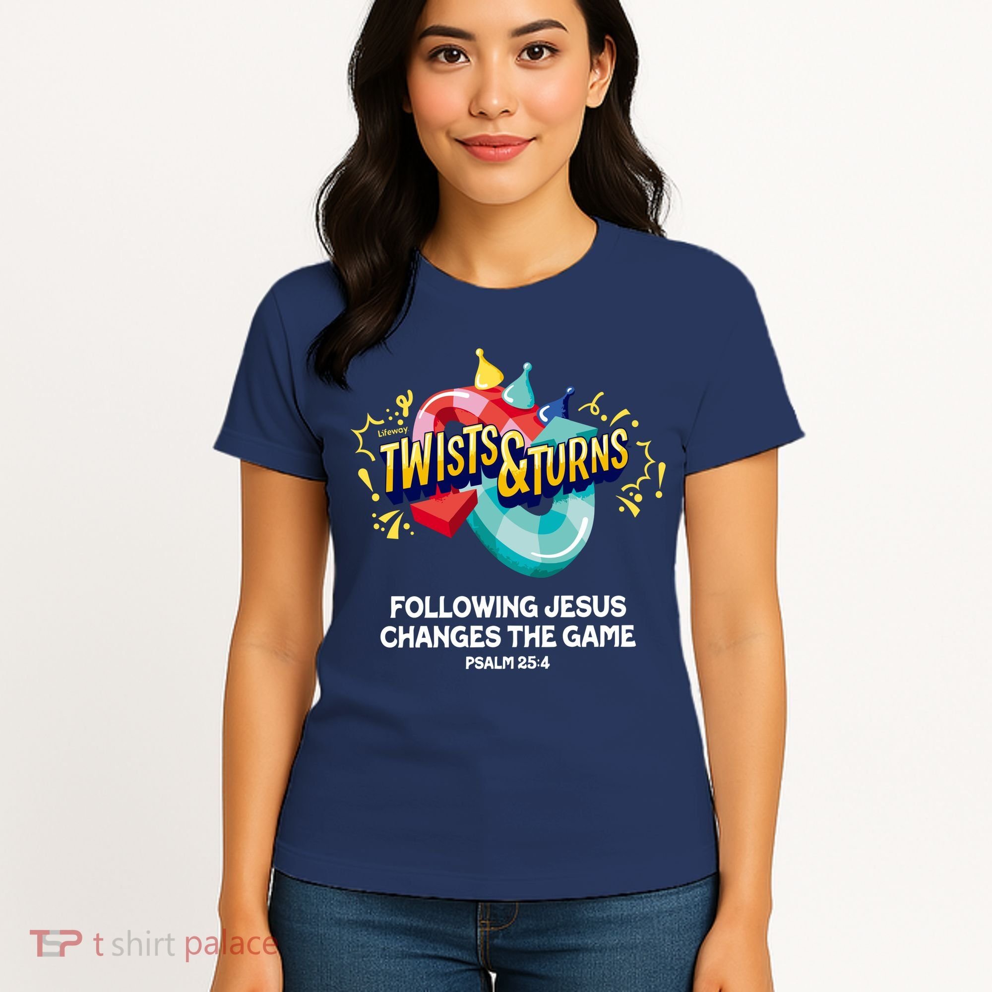 Twists And Turns VBS Follow Jesus Change The Games Women's T-Shirt