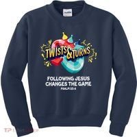 Twists And Turns VBS Follow Jesus Change The Games Kids Sweatshirt thumb 0