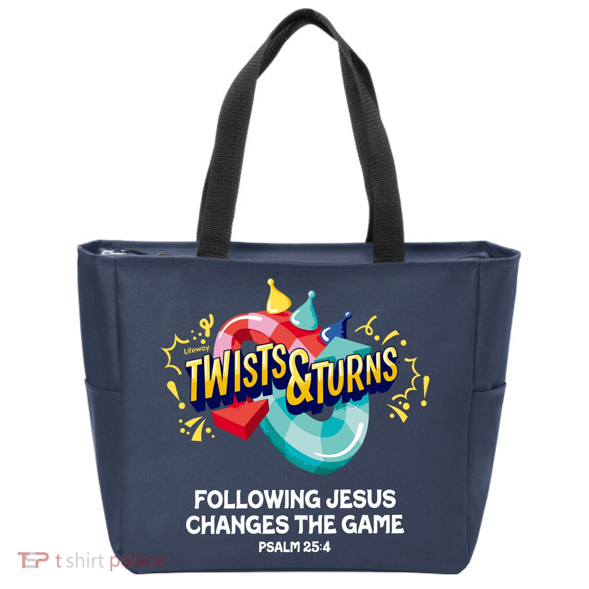 Twists And Turns VBS Follow Jesus Change The Games Tote Bag