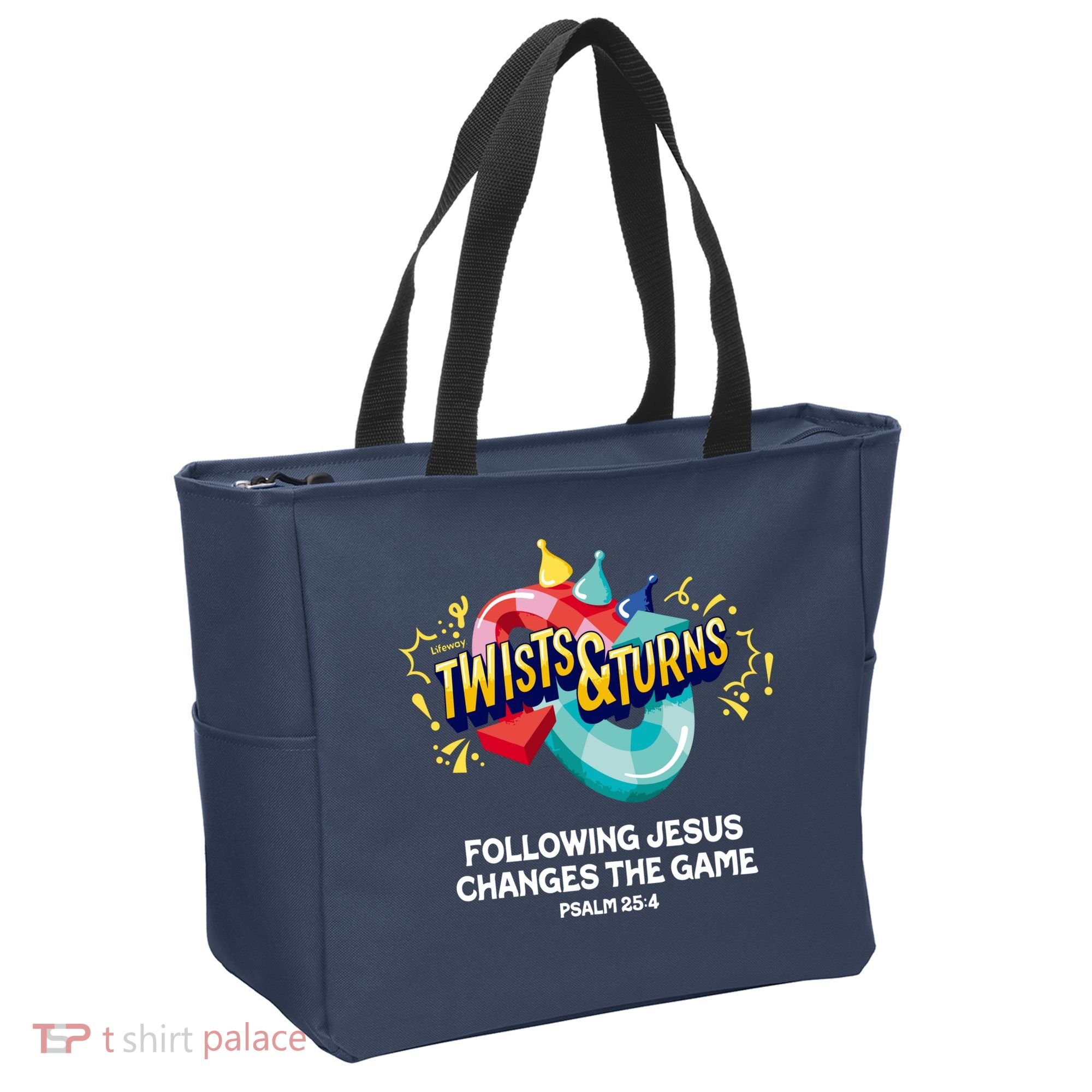 Twists And Turns VBS Follow Jesus Change The Games Tote Bag