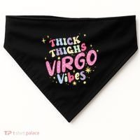 Thick And Thighs Virgo Vibes August September Birthday Groovy Funny Gift USA-Made Doggie Bandana thumb 0