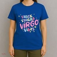 Thick And Thighs Virgo Vibes August September Birthday Groovy Funny Gift T-Shirt thumb 4