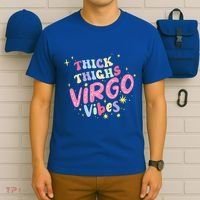 Thick And Thighs Virgo Vibes August September Birthday Groovy Funny Gift T-Shirt thumb 6