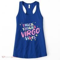 Thick And Thighs Virgo Vibes August September Birthday Groovy Funny Gift Women's Tank Top thumb 0