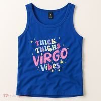 Thick And Thighs Virgo Vibes August September Birthday Groovy Funny Gift Tank Top thumb 2