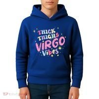 Thick And Thighs Virgo Vibes August September Birthday Groovy Funny Gift Kids Hoodie thumb 4