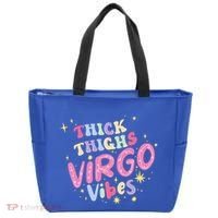 Thick And Thighs Virgo Vibes August September Birthday Groovy Funny Gift Tote Bag thumb 0