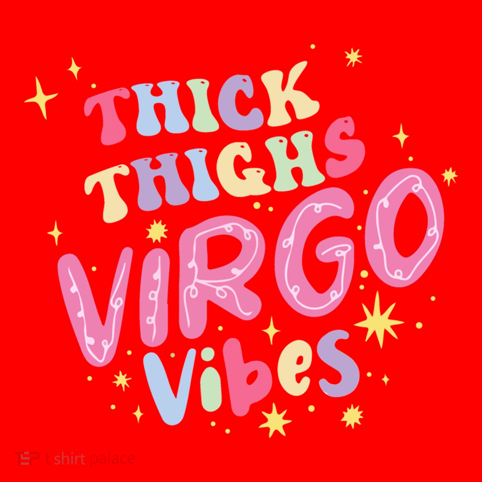 Thick And Thighs Virgo Vibes August September Birthday Groovy Funny Gift Santa Hat